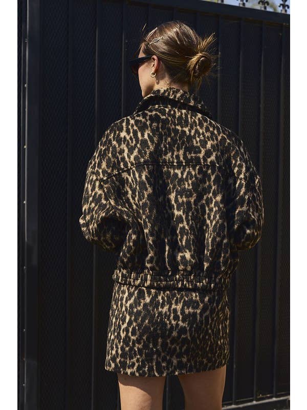 Camel PJ18411 - Vivian Leopard Print Jacket for wholesale on Faire