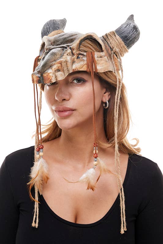 KBW Global Corp. - Vente Déguisement – unisexe - Masque de crâne de bison tribal0