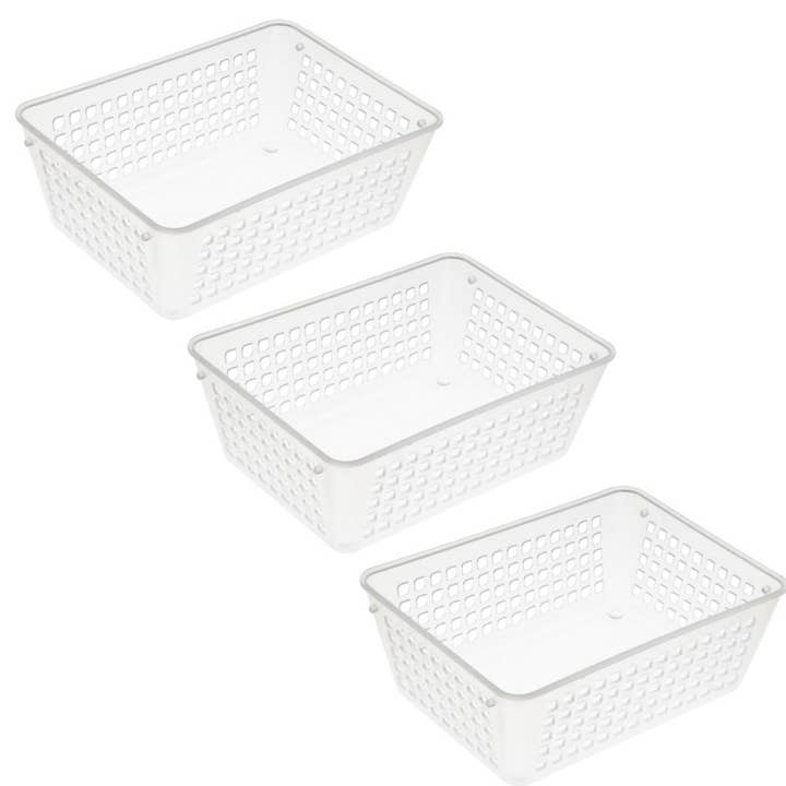 YBM HOME INC. - Wholesale Storage Bin - Plastic Storage Basket 6 x 4.5 x 2.25 In. - 3 Pk, 7 Colors