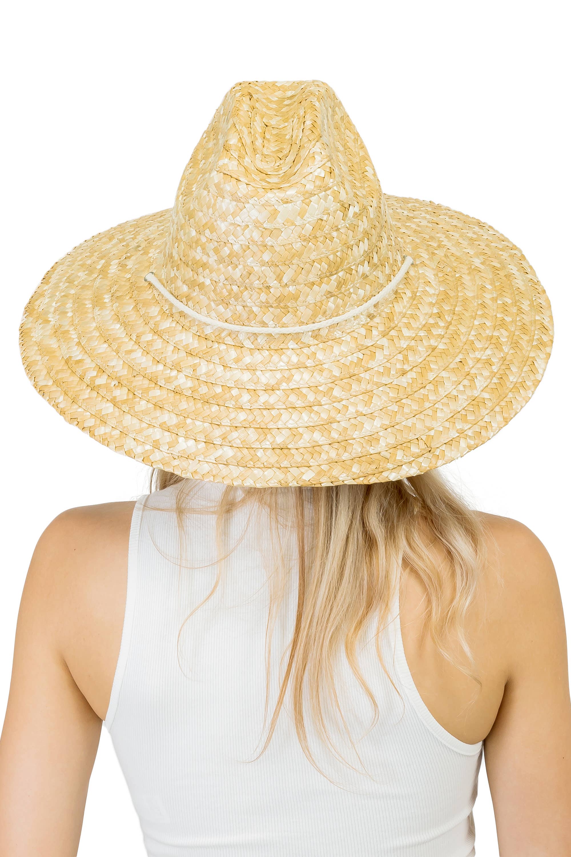 Cap Zone - Wholesale Straw Hat - Unisex - Rainbow Pride Flag Patch Wheat Straw Lifeguard Hat2