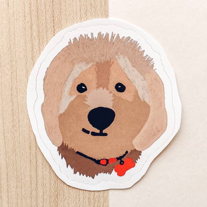 Auggie the Doggie Sticker for wholesale by The Savvy Design Co.