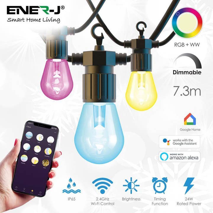 Wi-Fi LED String Light Kit, Ip65, RGB+WW for wholesale by ENER-J