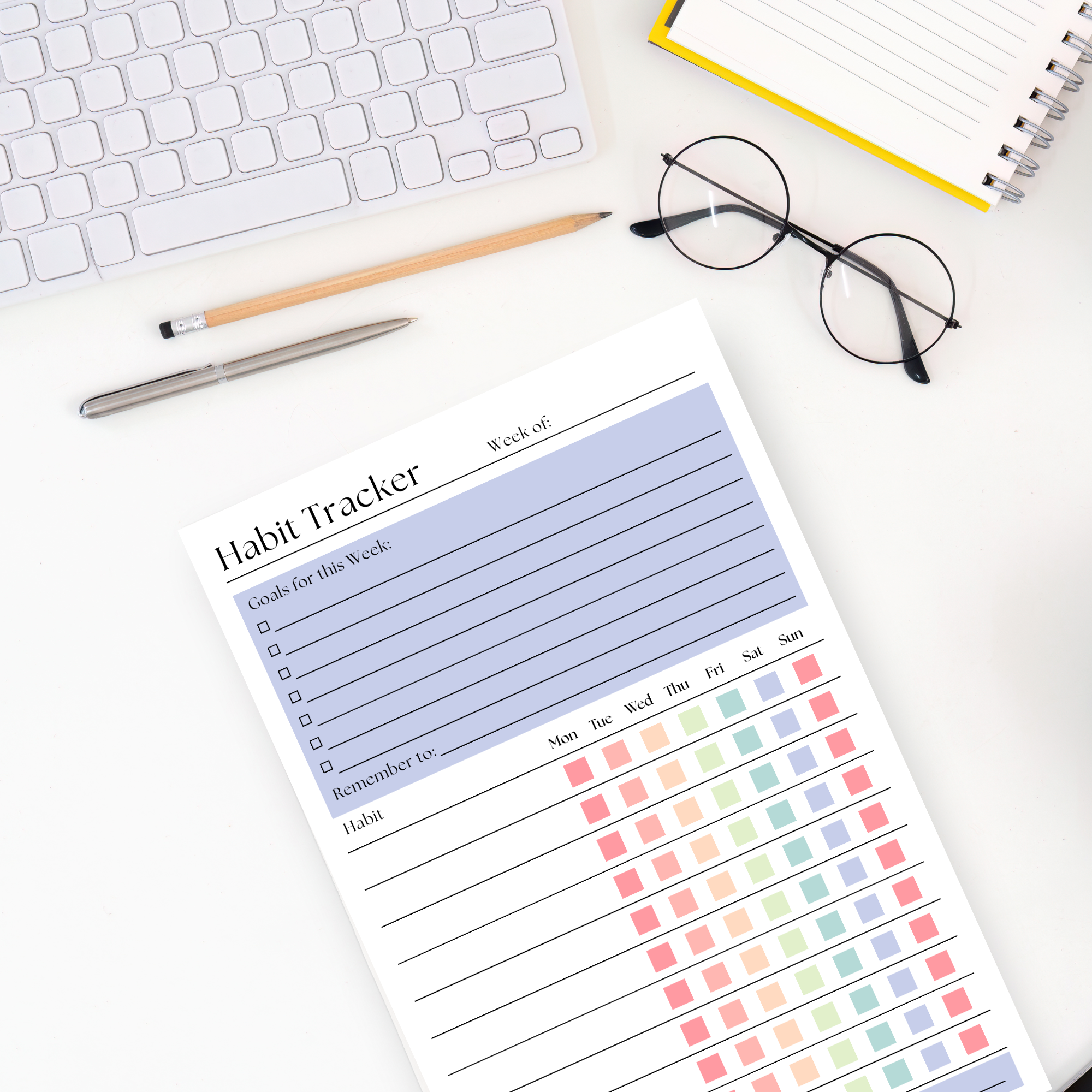 Eleventh and Taylor - Venta al por mayor Libretas - Rastreador de Hábitos Semanal: Bloc de Notas de 50 Páginas Desprendibles2