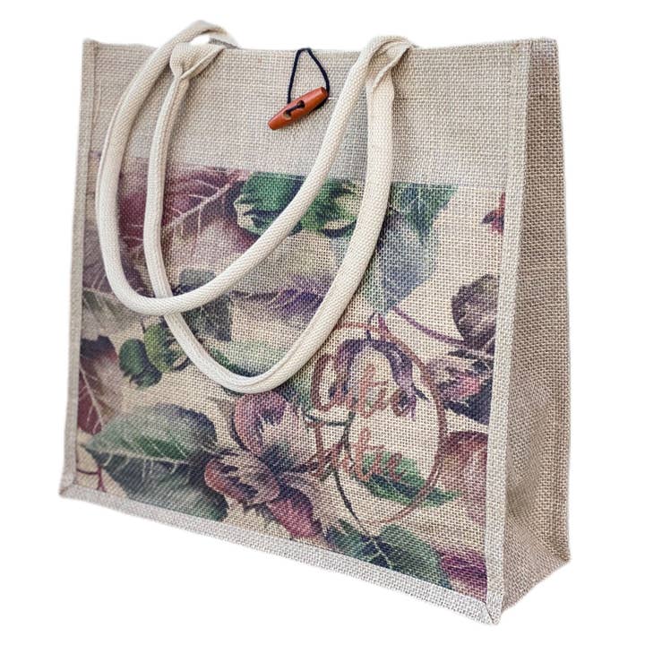 Blossoming Jute Shopper for wholesale by Cutie Jutie
