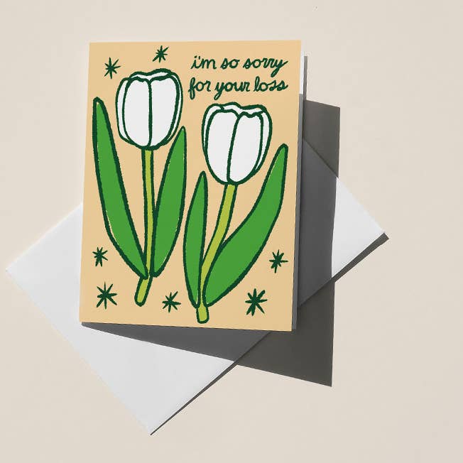 I'm Sorry For Your Loss Tulips, A2 Greeting Card for wholesale by Christine Witmore