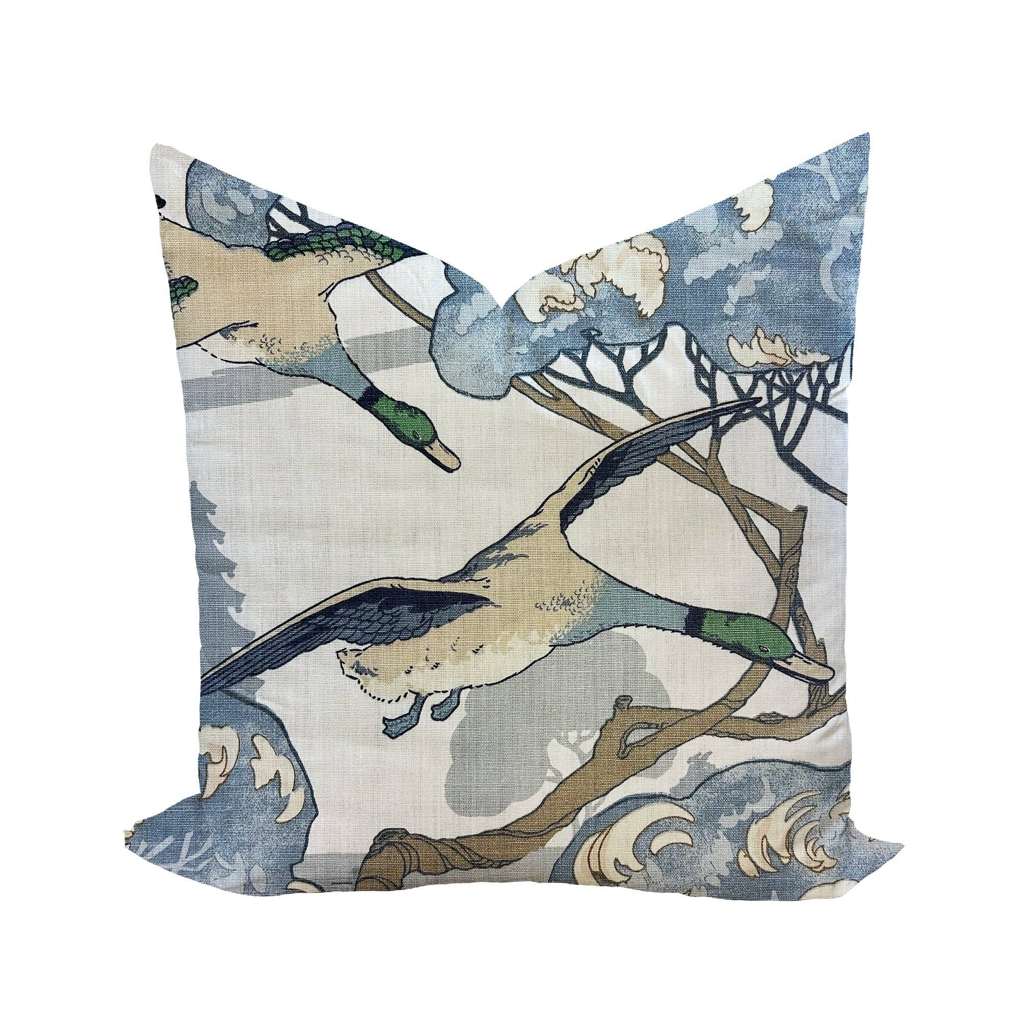 Wheaton Whaley Home - Wholesale Throw Pillow Cover - Flying Ducks in Blue by Mulberry Home1