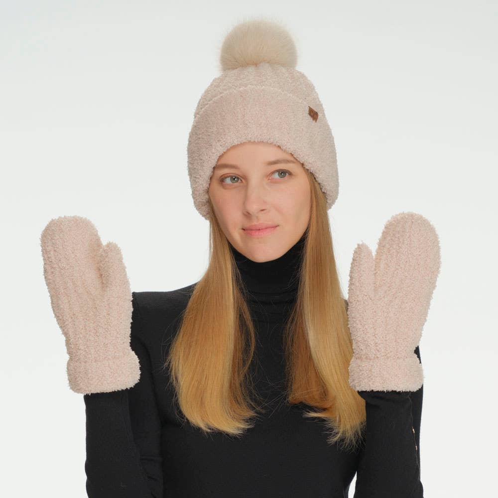 JOIA ACCESSORIES - Wholesale Beanie - Women's - CC COZY YARN HAT   MITTEN SET, SEE 01116
