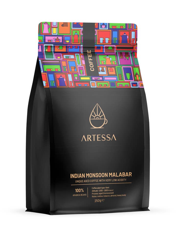 Café Arábica Monsooned Malabar Indiano 1kg por atacado de Artessa