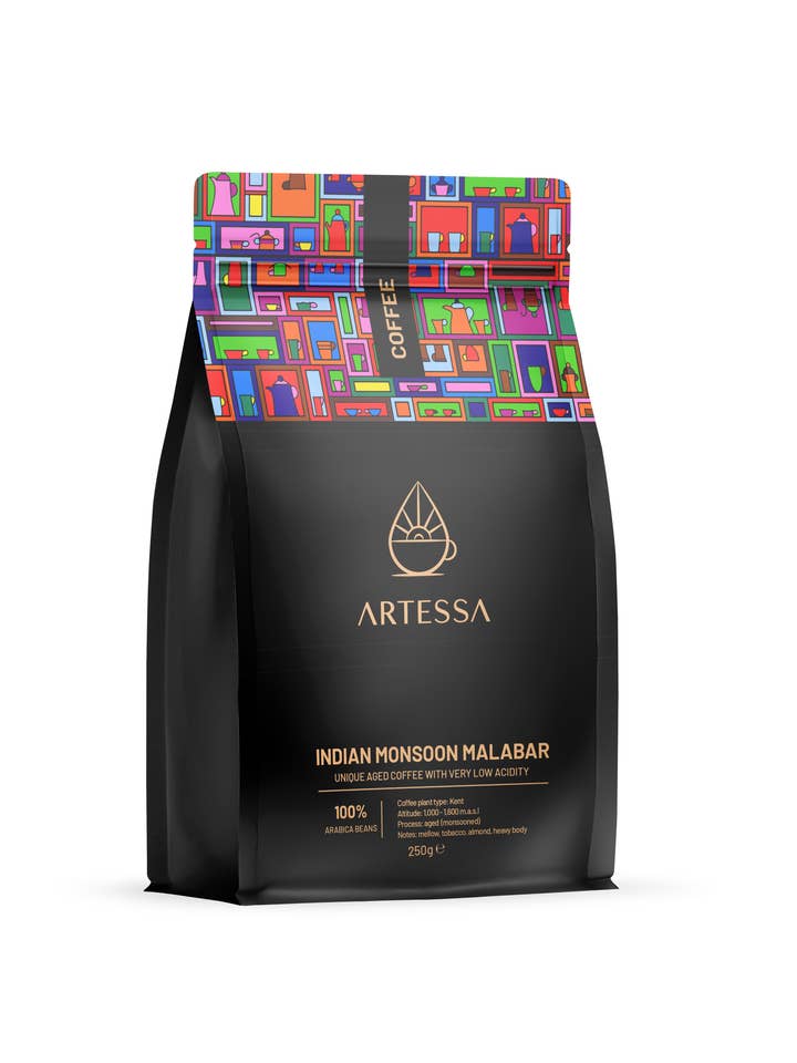 Café Arabica 1kg Malabar Moussonné Indien pour la vente par Artessa