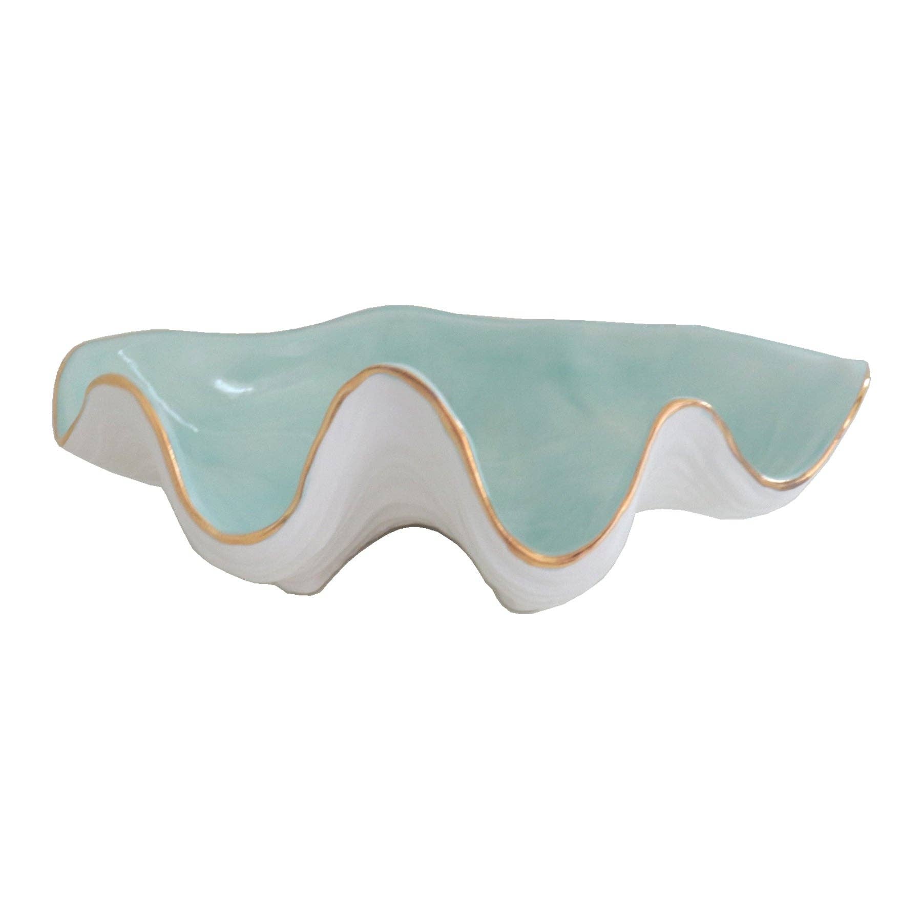 Lo Home | Ruby Clay - Wholesale Decorative Plate/Dish/Bowl - Clam Shell Bowl with 22K Gold Accent28