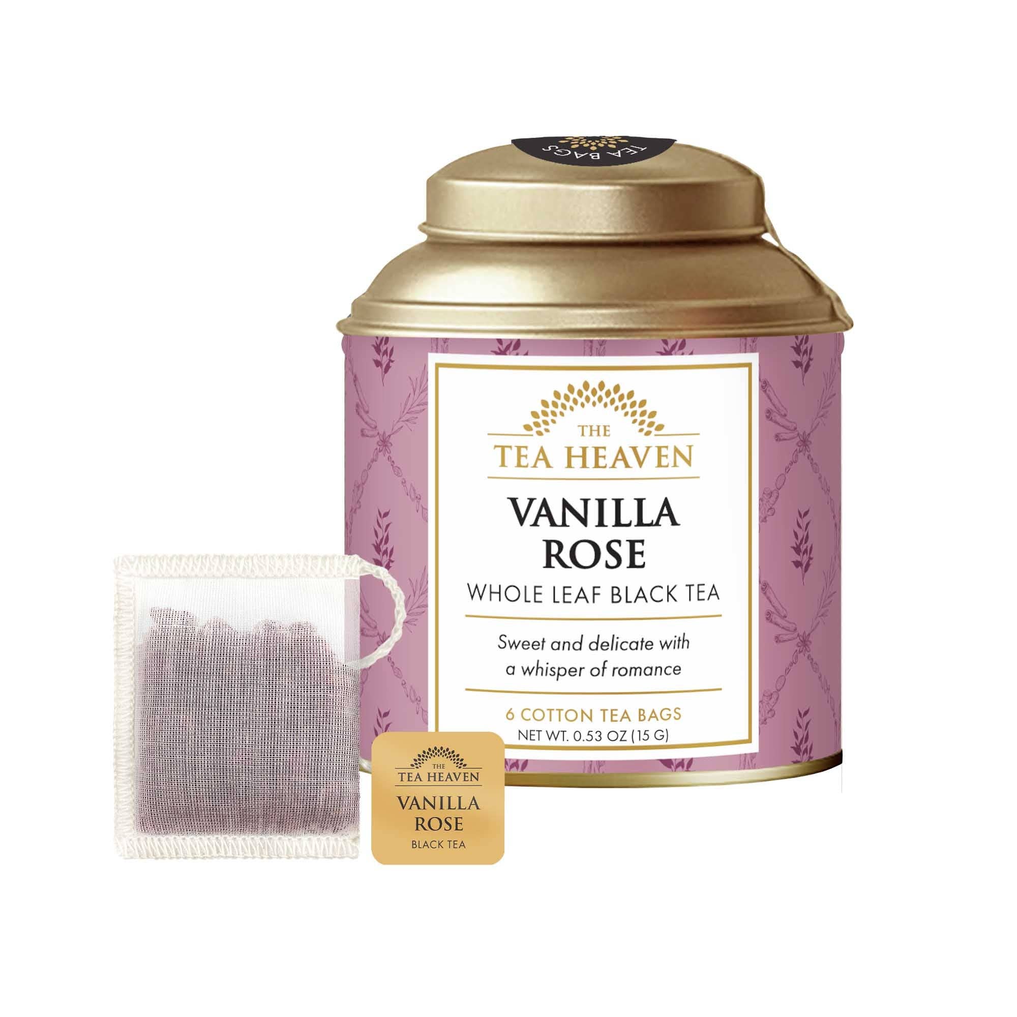 The Tea Heaven - Wholesale Tea Bags - Vanilla Rose Mini Tea Bag Canister