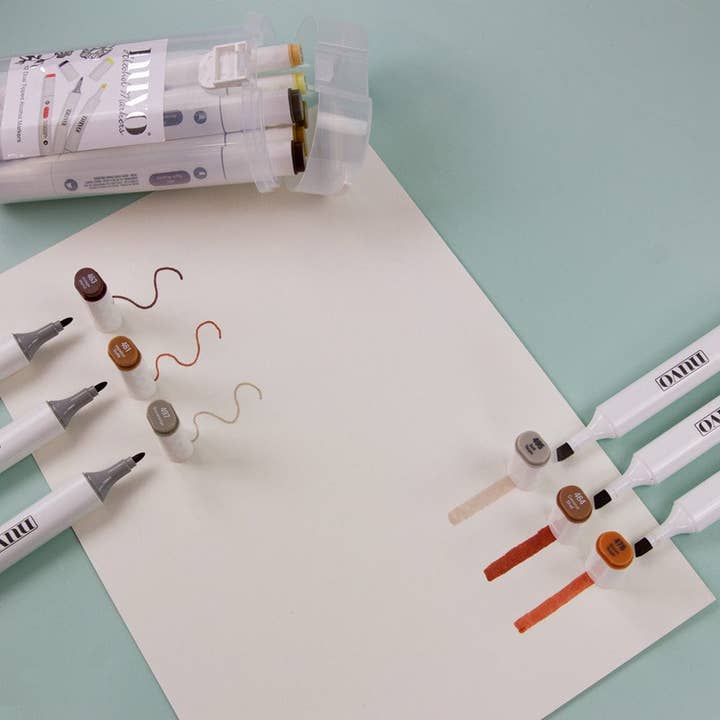 Tonic Studios - Vente Marqueurs - Nuvo - Ensemble de 12 Feutres à Alcool Tons Terre - 528n7