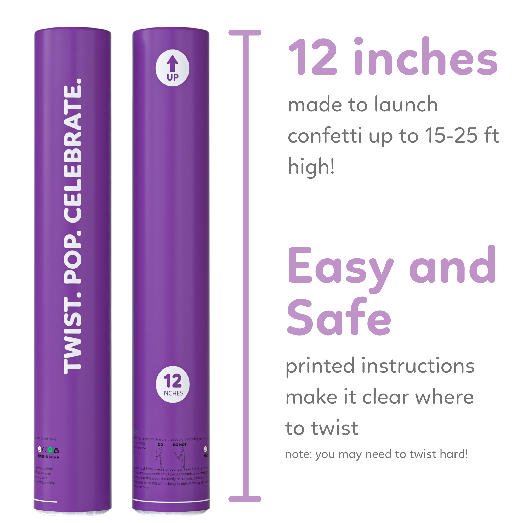 TUR Party Supplies - Vente Confettis - Canon à confettis arc-en-ciel biodégradable8