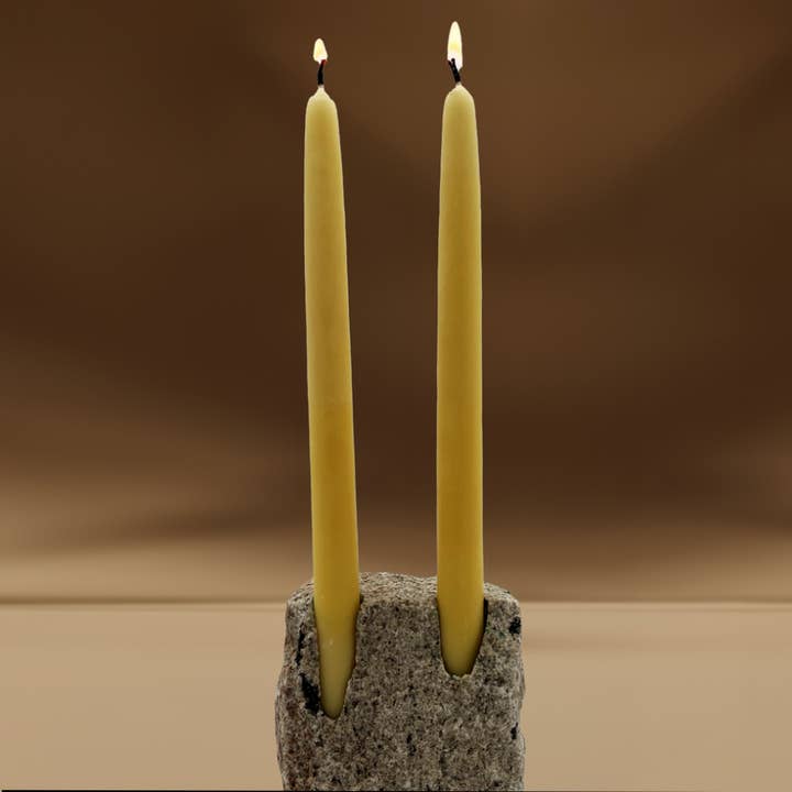 Stone Dual Taper Candle Holder for wholesale by Funky Rock Designs