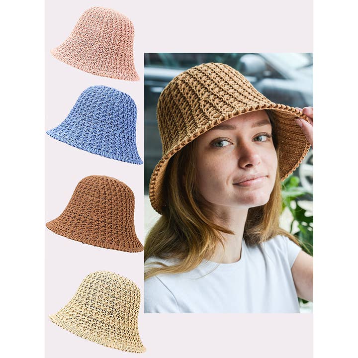 Mark Ashton Wholesale - Wholesale Bucket Hat - Women's - 90s Crocheted Bucket Hat6