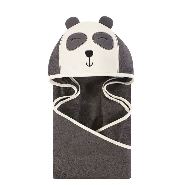 Hudson Baby Cotton Animal Face Hooded Towel, Modern Panda for wholesale by BabyVision