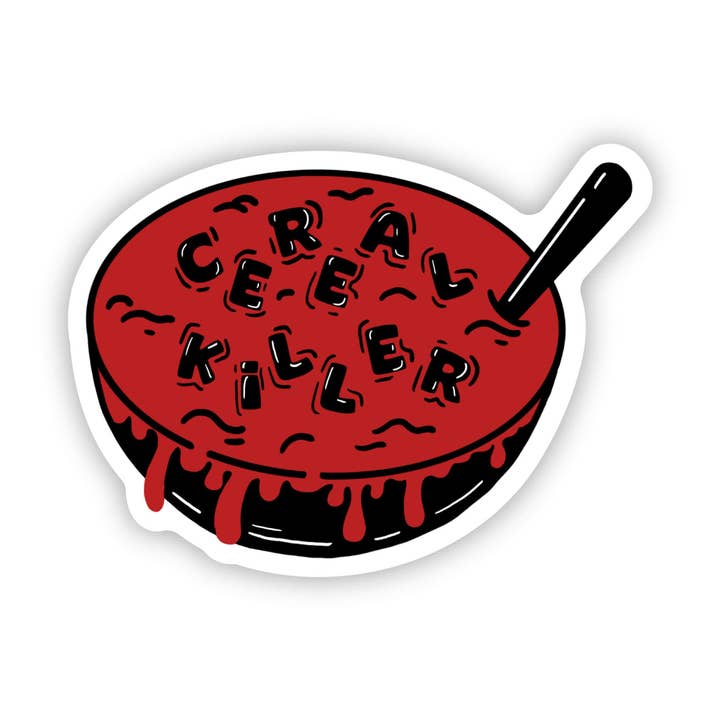 "Cereal Killer' horror hallowen sticker for wholesale by Big Moods
