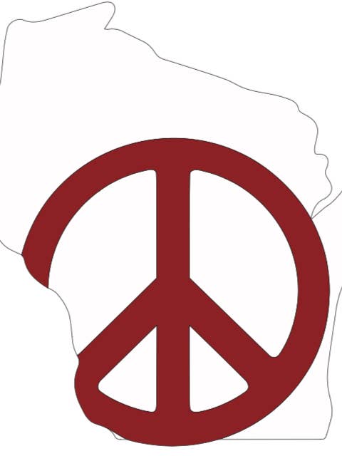 Wisco Peace Vinyl Sticker for wholesale by Flags Over Wisconsin