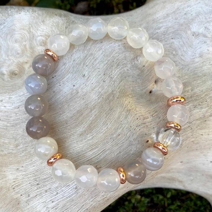 Crystal Bracelet Fibonacci Sequence Agate + Quartz Bracelet for wholesale by Coconut Quartz