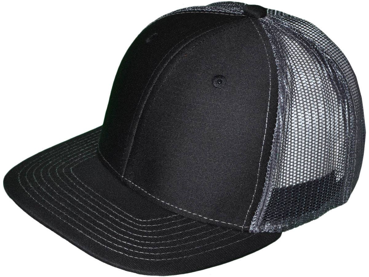 Buck Wholesale – Großhandel Trucker-Cap – Unisex – Blanko Trucker-Hüte — 6 Paneele SnapBack Mesh BK Caps14