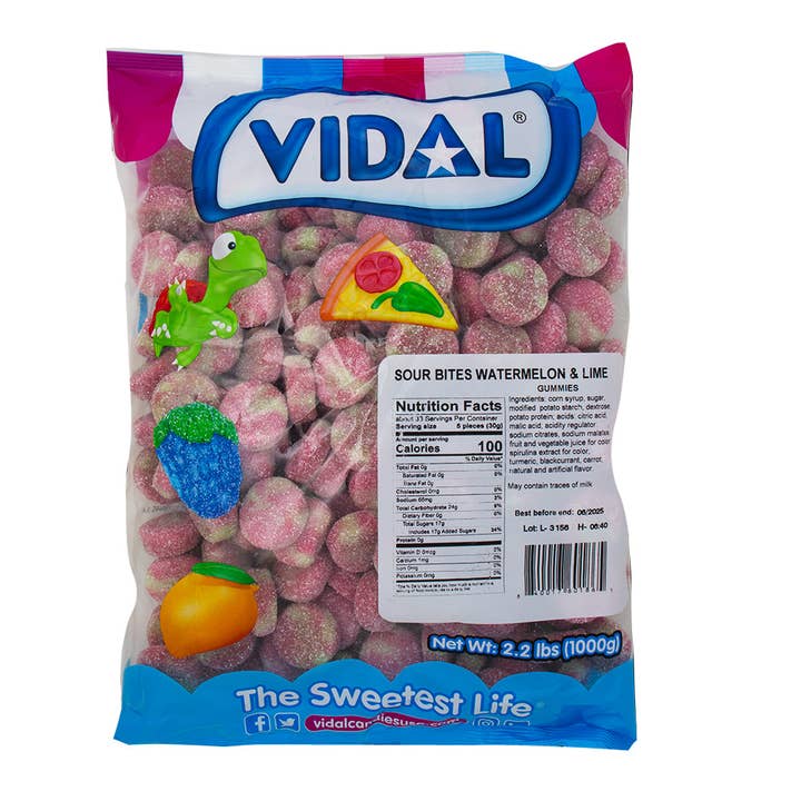 I Got Your Candy - Wholesale Gummy - Vidal Gummi Sour Watermelon & Lime Bites 2.2lb - 1ct