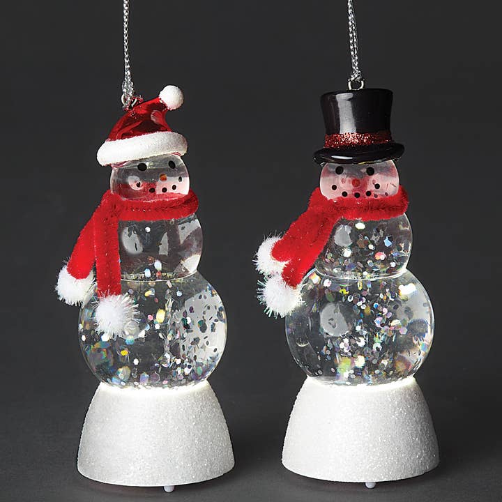 LED Snowman Ornament, 2 Assorted Styles; 24-piece Display for wholesale by Roman