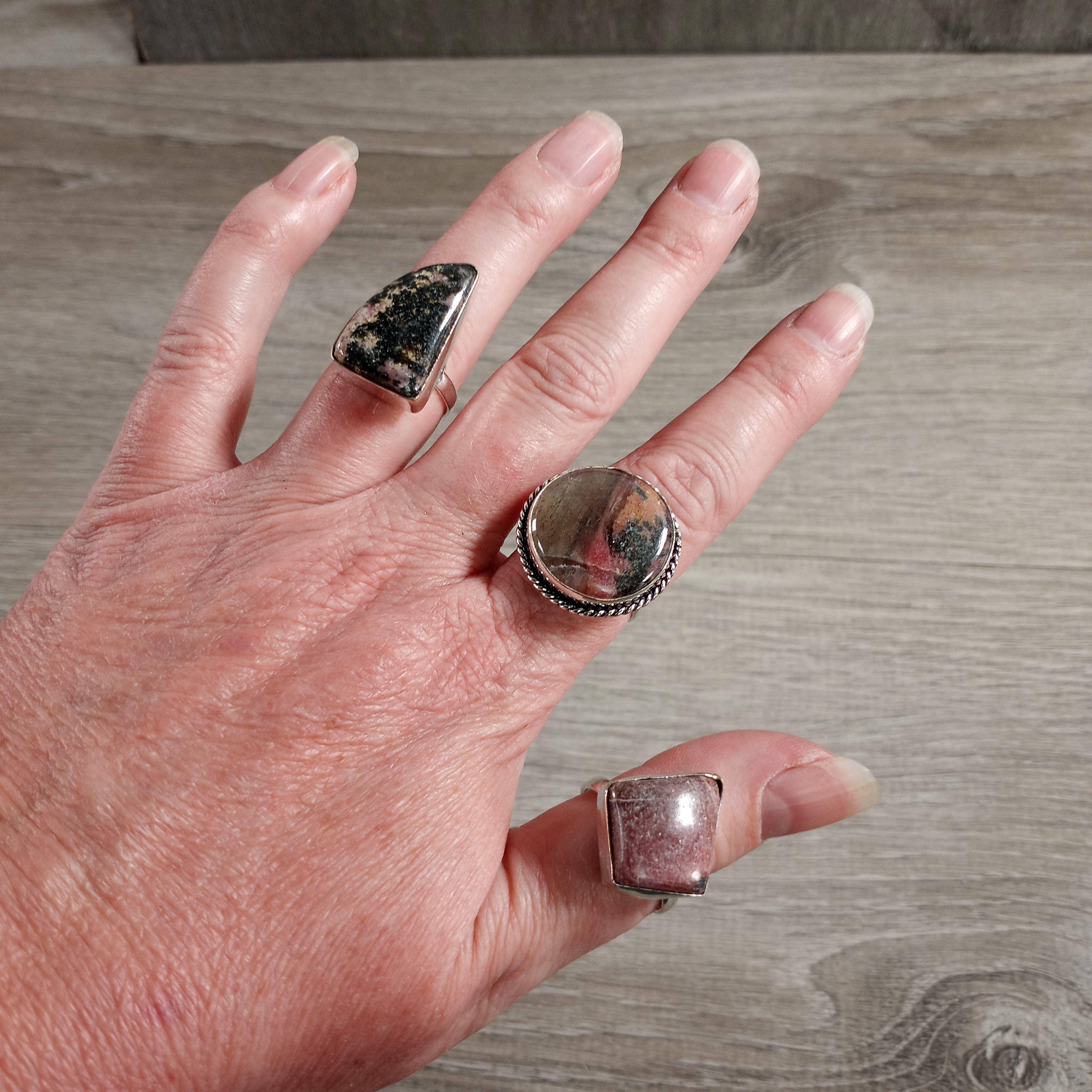 Keystone Crystals - Wholesale Cocktail/Statement Ring - Assorted Gemstone Rings in Pot Metal – Mixed Sizes11
