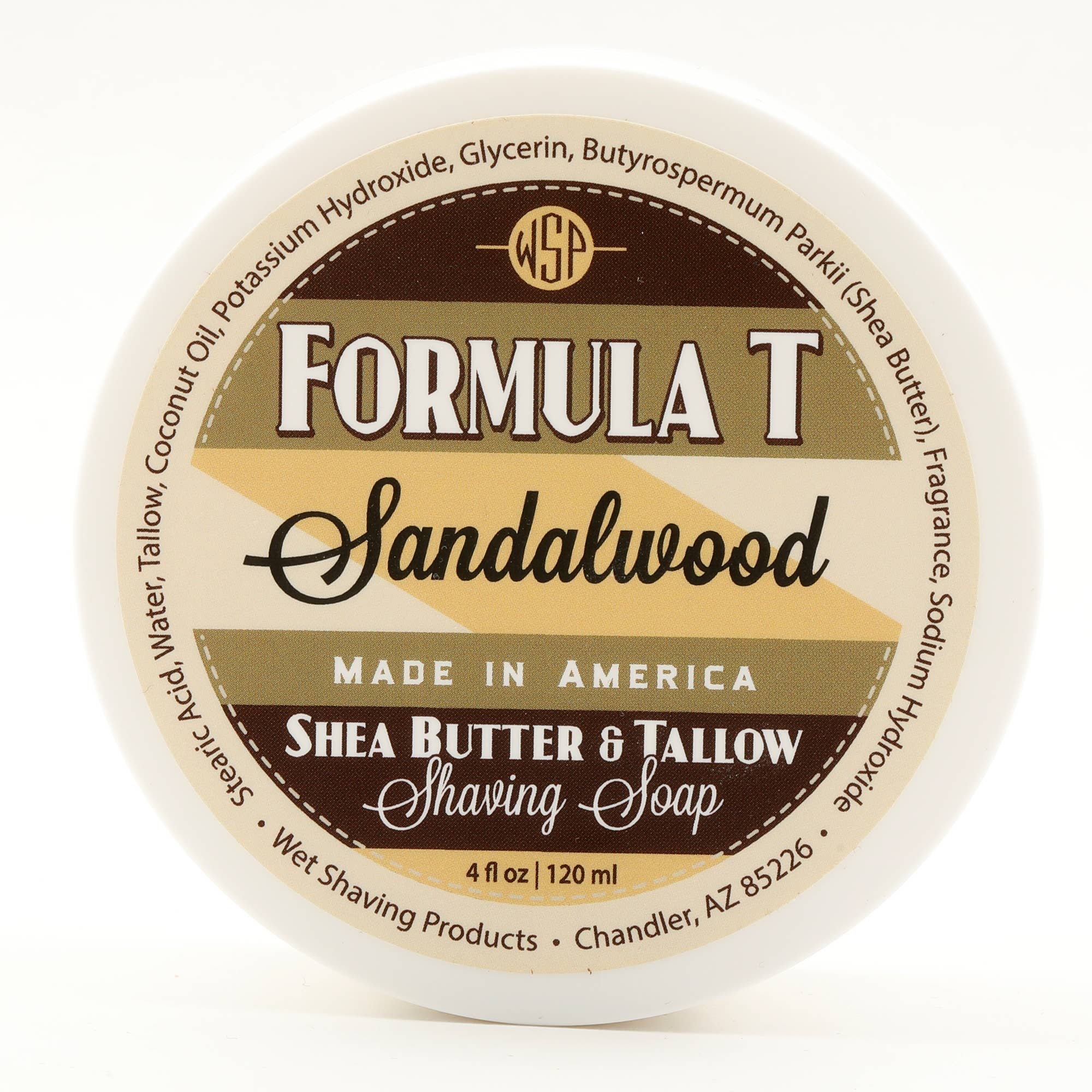 Wet Shaving Products - Wholesale Shave Soap - Men's - Formula T Shave Soap - Sandalwood - 4 Fl oz1