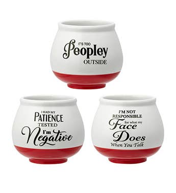Napco - Wholesale Plant Pot - Set of 3 Funny Quote Ceramic Planters - Humor Item # 14929