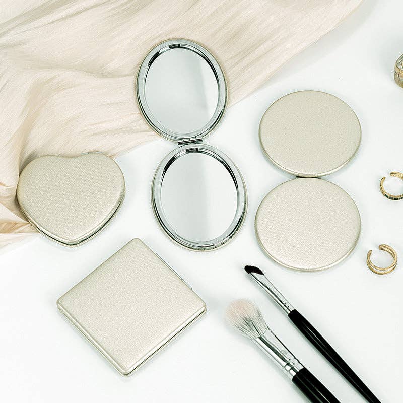 Dipped Shop - Vente Miroir de maquillage - Mini miroir de maquillage pliable en cuir PU DP25F4099