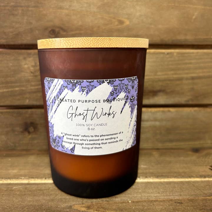 Ghost Winks - Soy Wax Candle - 8oz Tumbler for wholesale by Created Purpose Boutique