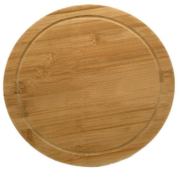 Trio Trading - Wholesale Cutting Board - Bamboo Cutting Board, Round Chopping Board with Juice Groove1