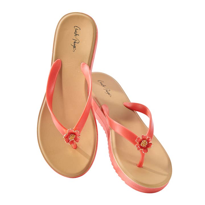 Flower Flip Flop, 3 Asst for wholesale by Charlie Paige