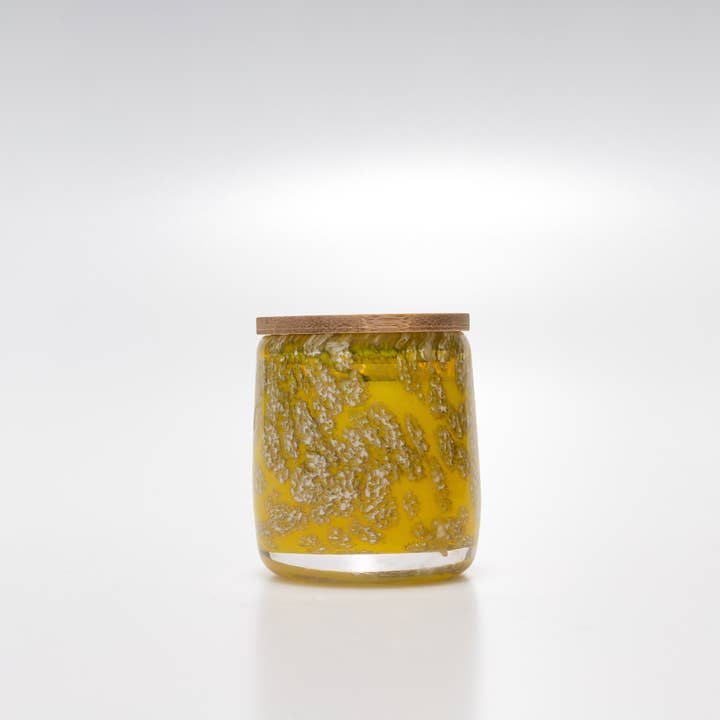 Pina Colada Hand Blown Candle for wholesale by Melt Glass Studios