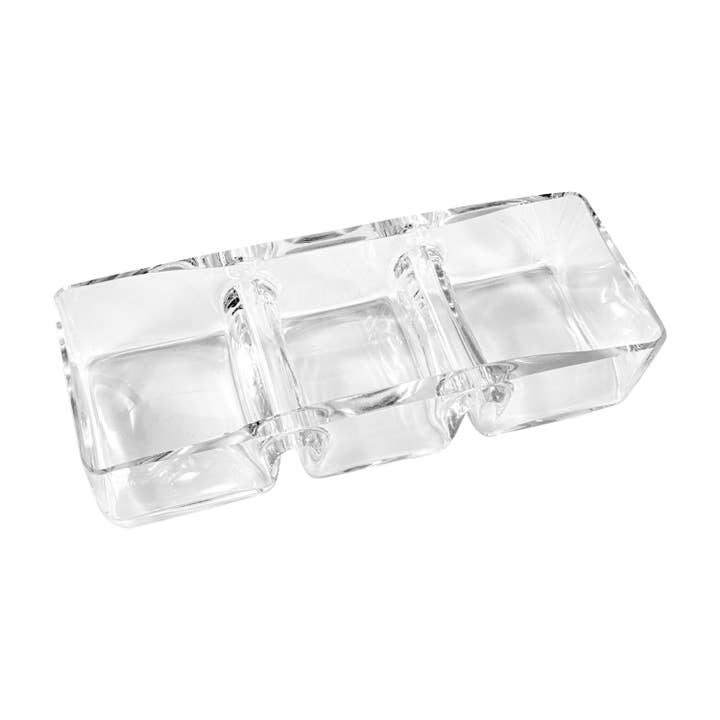 Barski - Wholesale Decorative Plate/Dish/Bowl - Luminous Rectangular 3 Section Relish Dish, 12"L