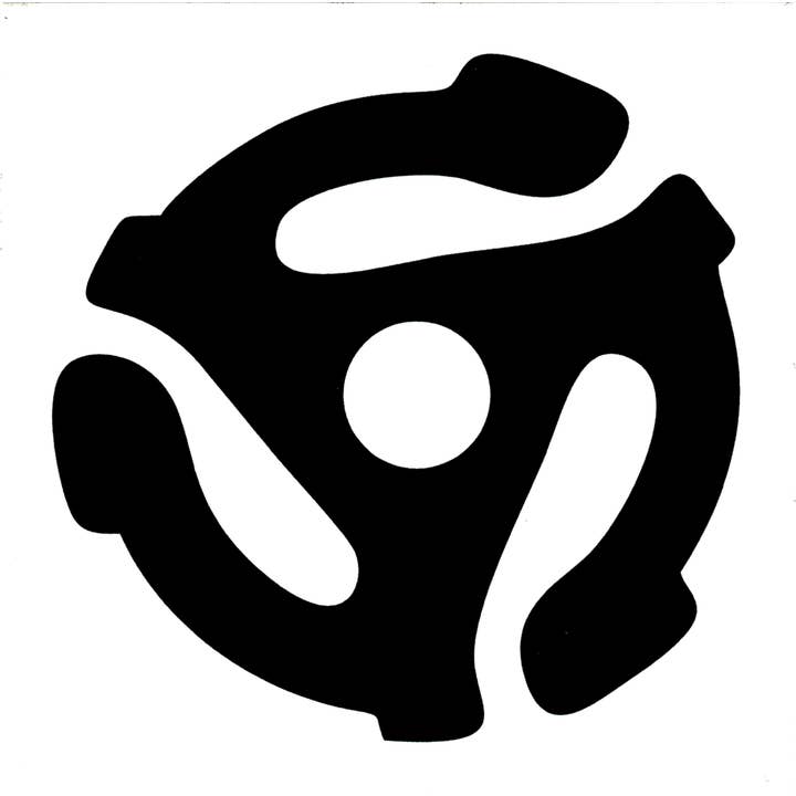 Square Deal Recordings & Supplies - Wholesale Sticker - Sticker - 45 RPM Record Adapter - Black - Two Style Options