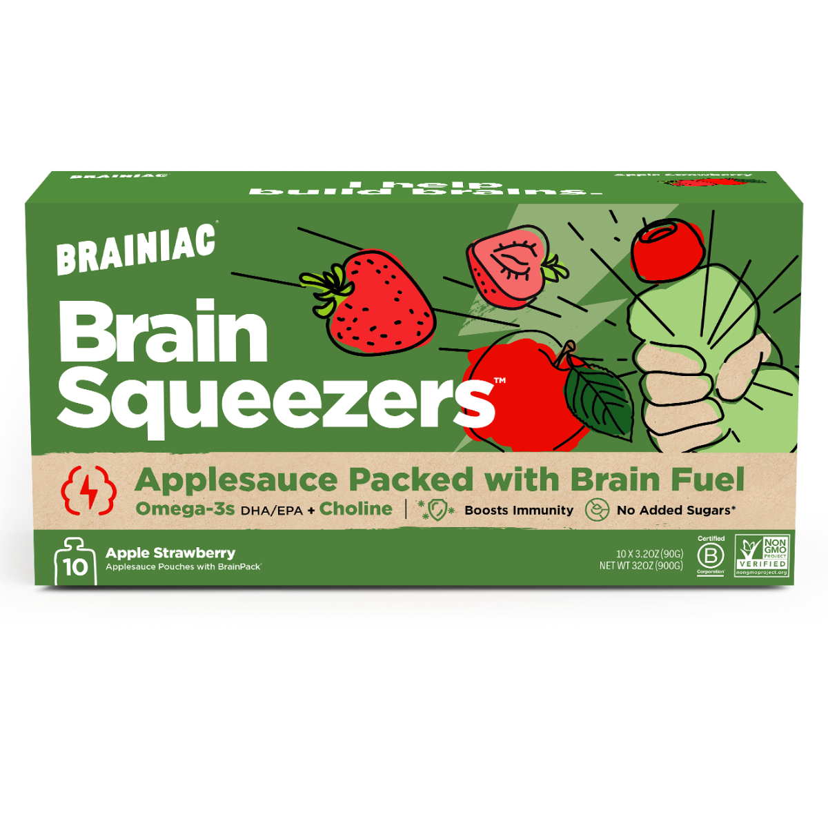 Brainiac - Wholesale Dried/Dehydrated Fruit - Strawberry Omega-3 Applesauce1