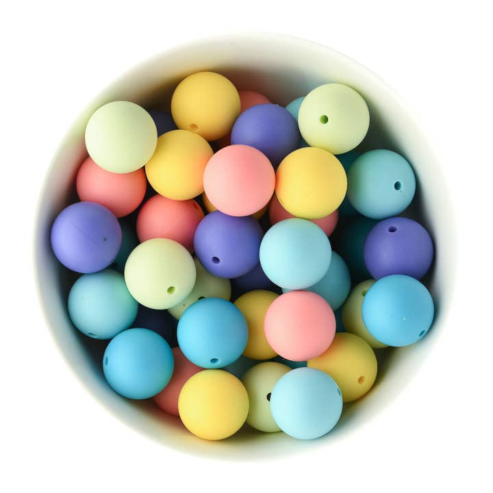 Spring Sorbet 19mm Round Silicone Bead Packs for wholesale by Cara & Co Silicone Craft Supply