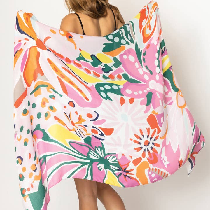 Fashion City – wholesale Halsduk - Dam – Tropisk blommig print halsduk1