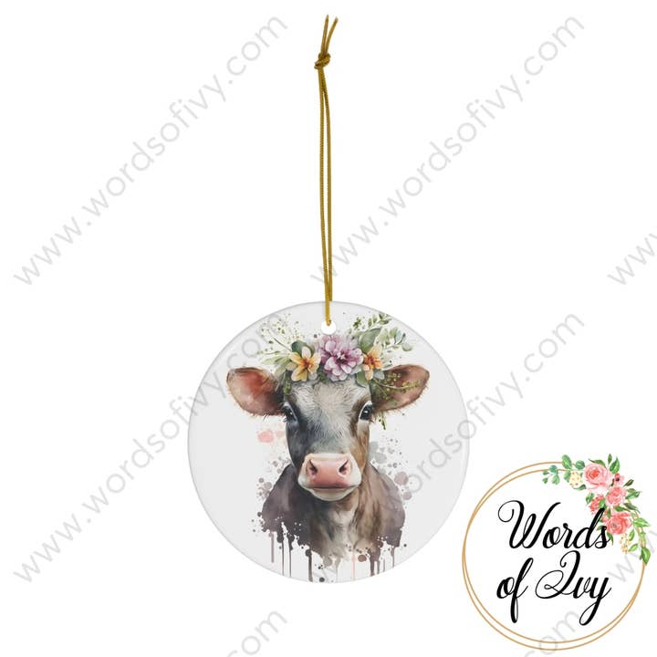 Ornamento natalizio in ceramica - Boho Cow per la vendita all'ingrosso da parte di Words of Ivy