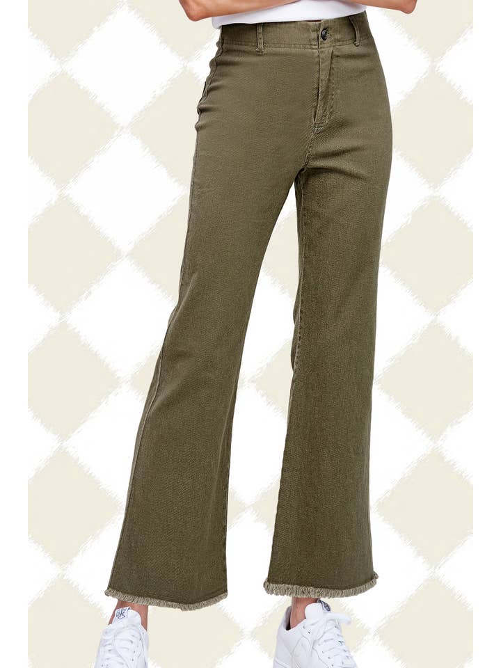 La Miel – Calças - Mulher por atacado – MCP3113-Calças Flare elástica de Cintura Alta Lavada e Macio4