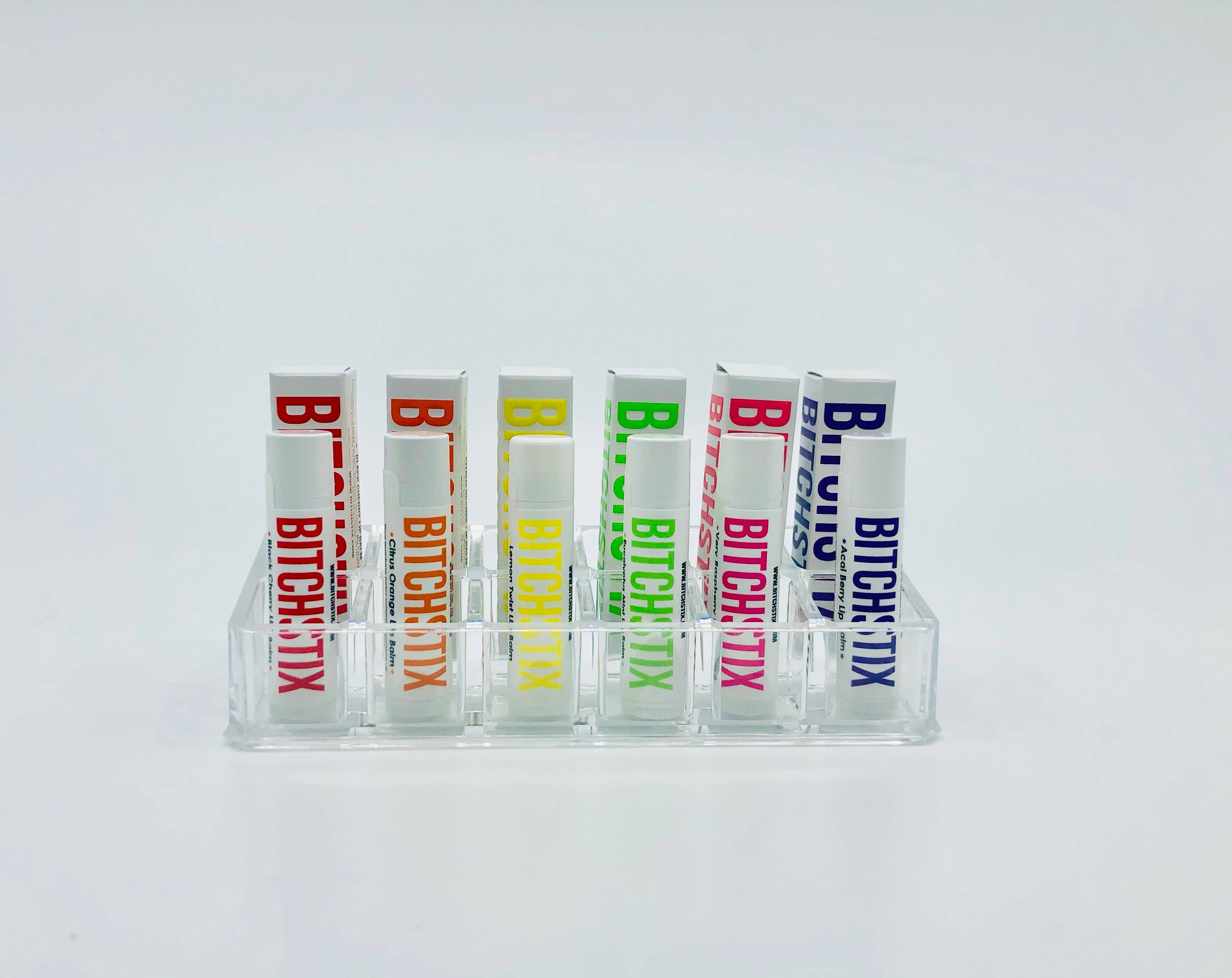BITCHSTIX - Wholesale Lip Balm Case/Holder - Acrylic Lip Balm Stand with 12 Slots1