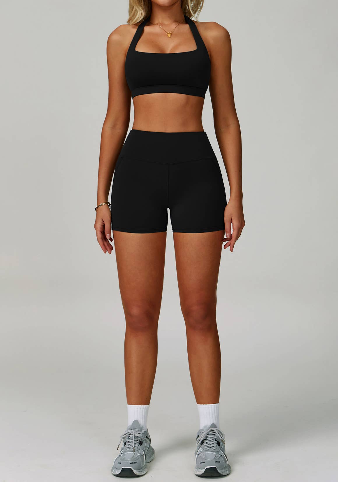 Crave by FW - Wholesale Activewear Set - Women's - Activewear Set with Halter Sports Bra and Short0