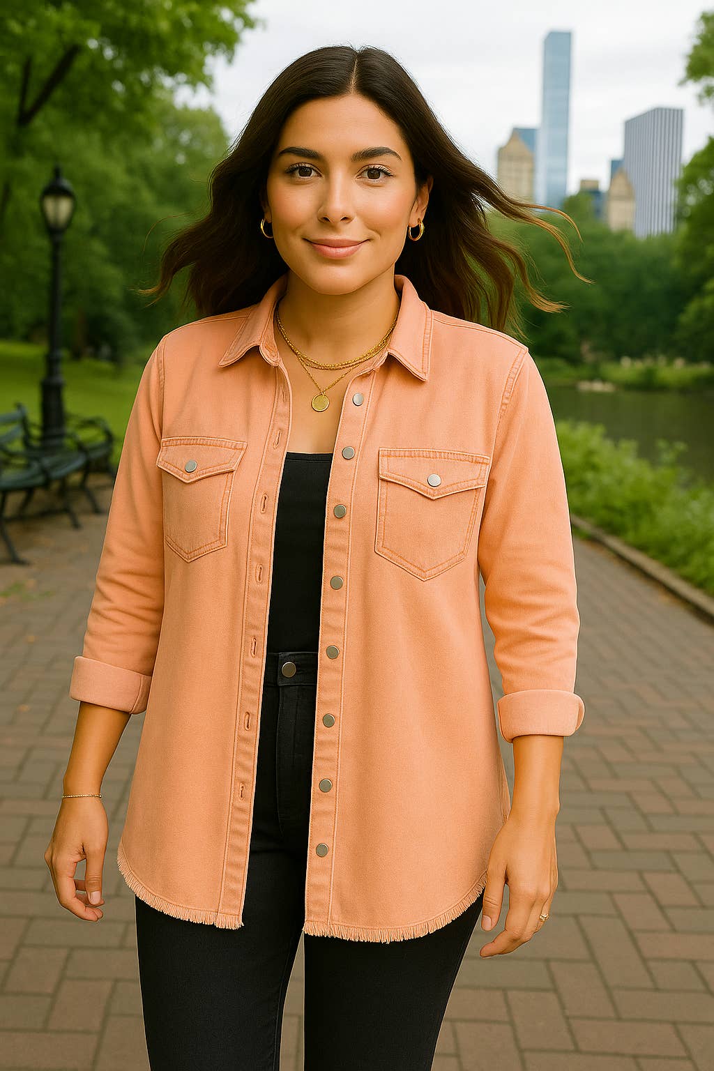 LTX Sportswear - Wholesale Shirt Jacket/Shacket - Women's - 110 Denim Distressed Sunset Jacket