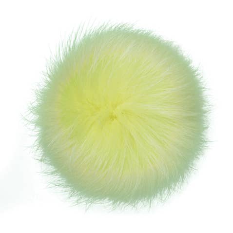 Real Raccoon Fur Pom Pom - Pure Chartreuse for wholesale by Lindo F