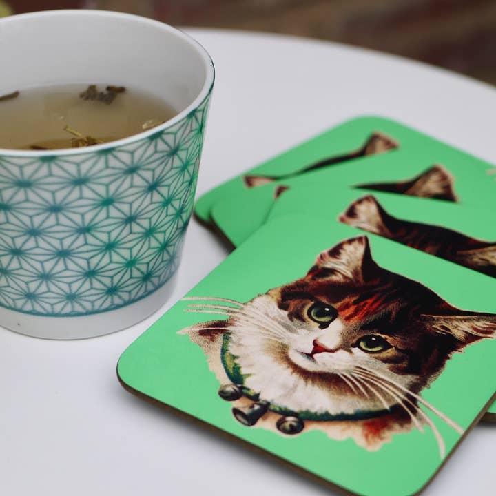 Grøn vintage katteunderkop for engroshandel hos Kitsch Republic