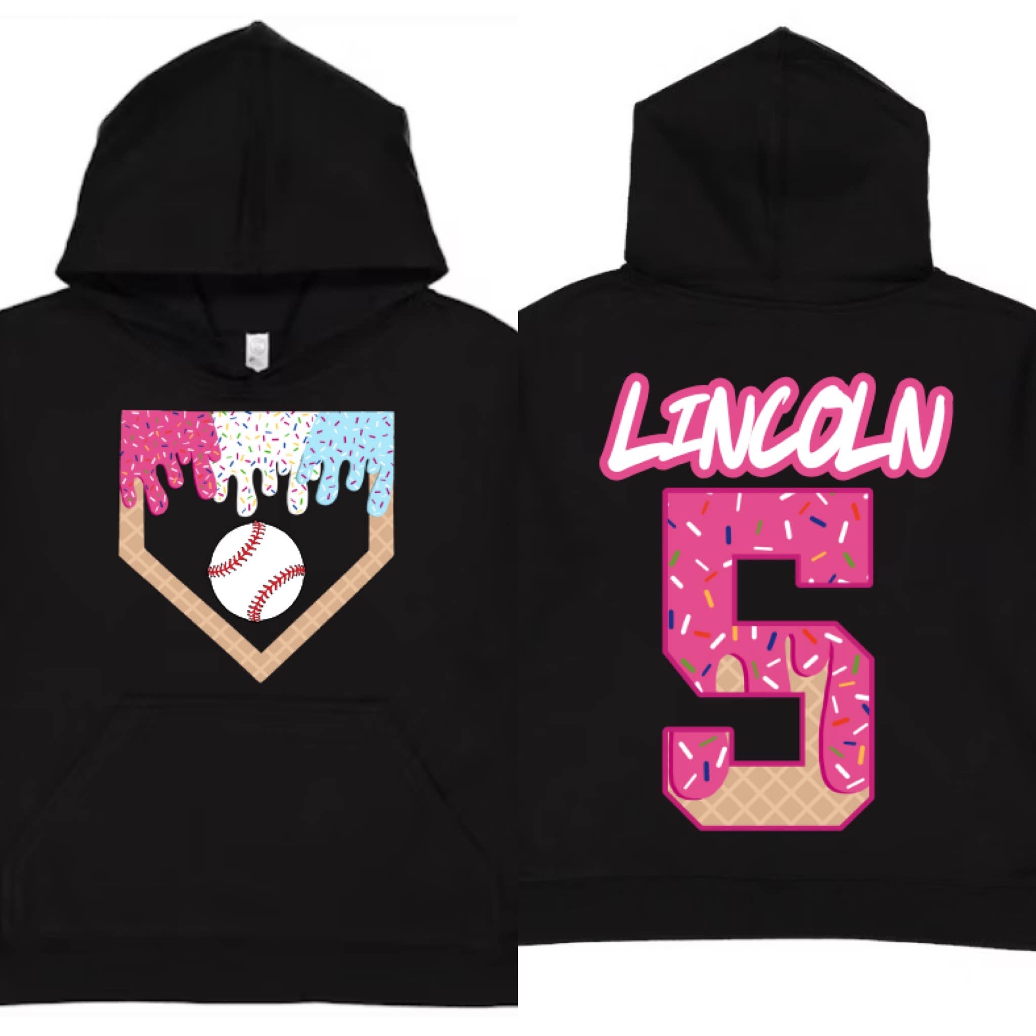 Simply Blush Wholesale - Wholesale Hoodie - Kids - Baseball Ice Cream Drip Boys Hoodie Pink Blue Drippy2