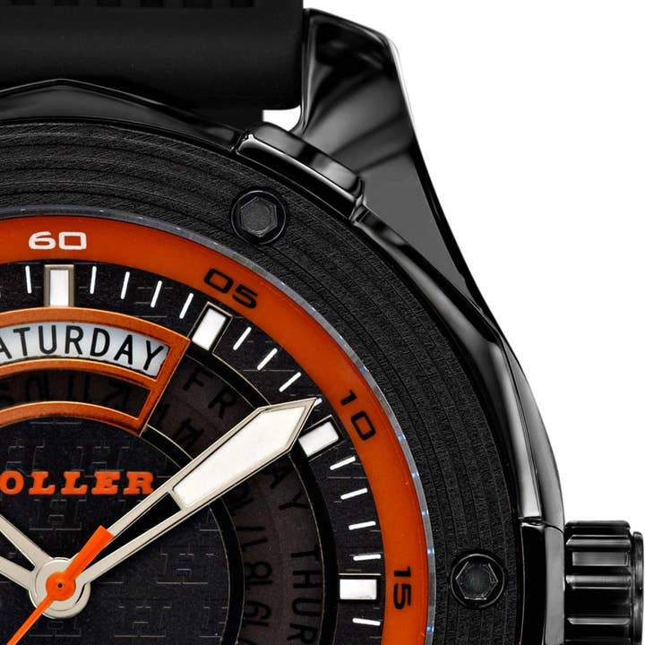 Holler - Wholesale Wrist Watch - Men's - Superfly Black & Orange Watch HLW2351-3