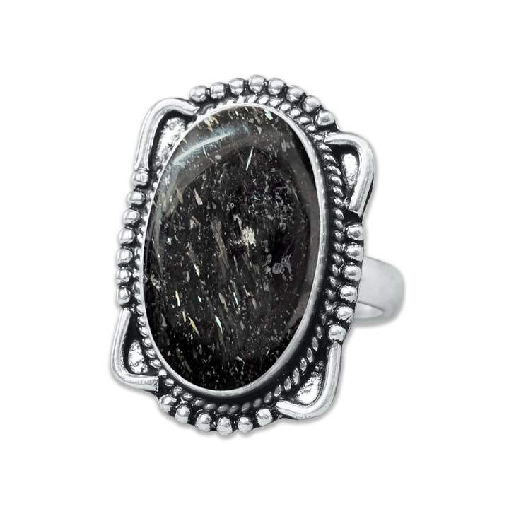 Handmade Jewels - Wholesale Multi-Stone Ring - Nuummite Rings – Handmade, Silver-Plated, Grounding (Made To Order)2
