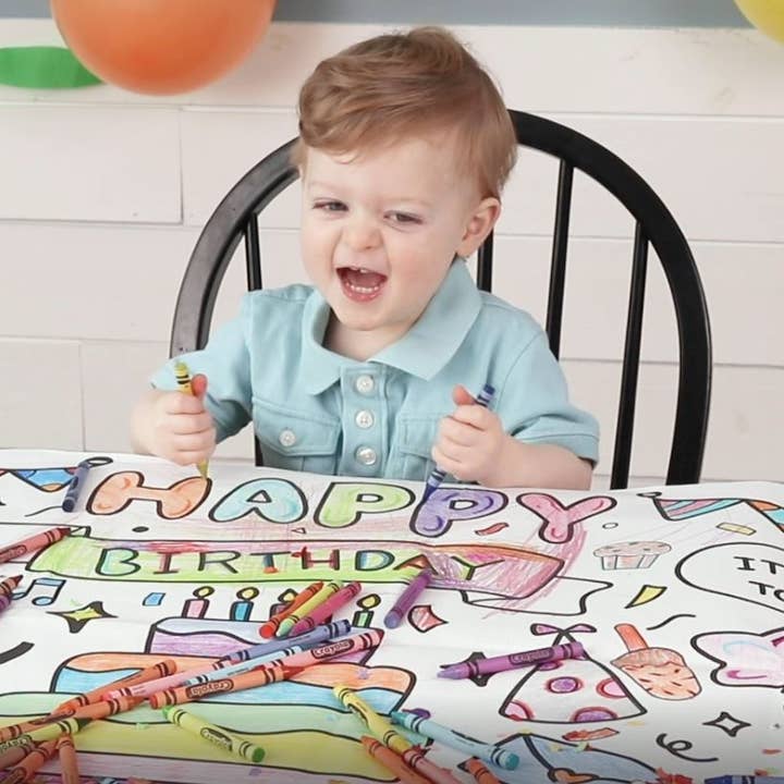 Birthday Party Coloring Tablecloth | Kids Activity for wholesale by Creative Crayons Workshop